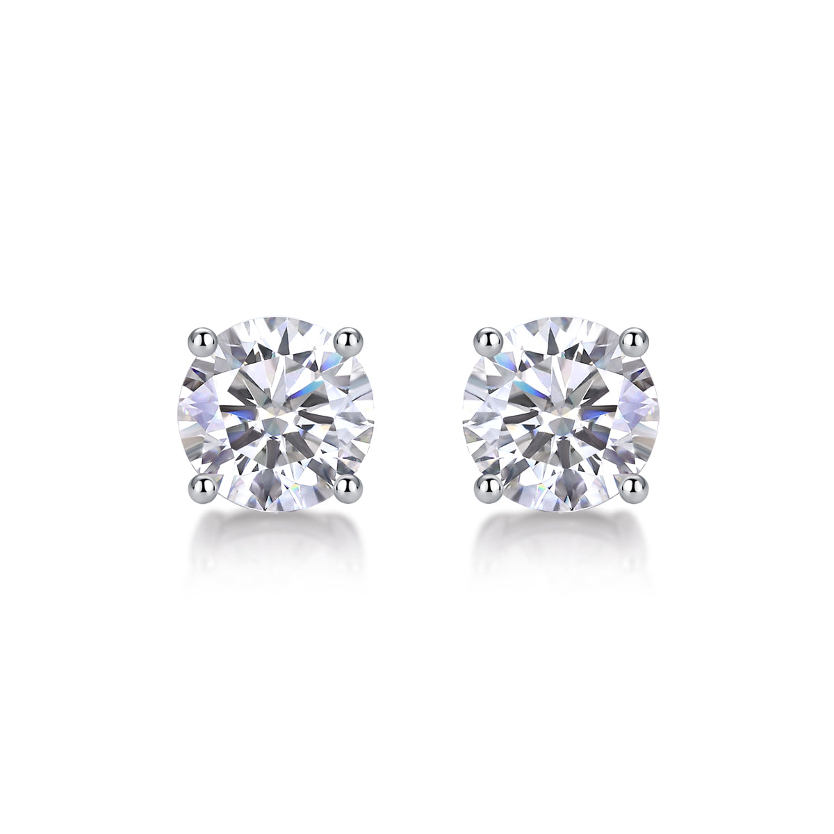 Moissannite Stud Earrings 925 Sterling Silver with GRA Certification