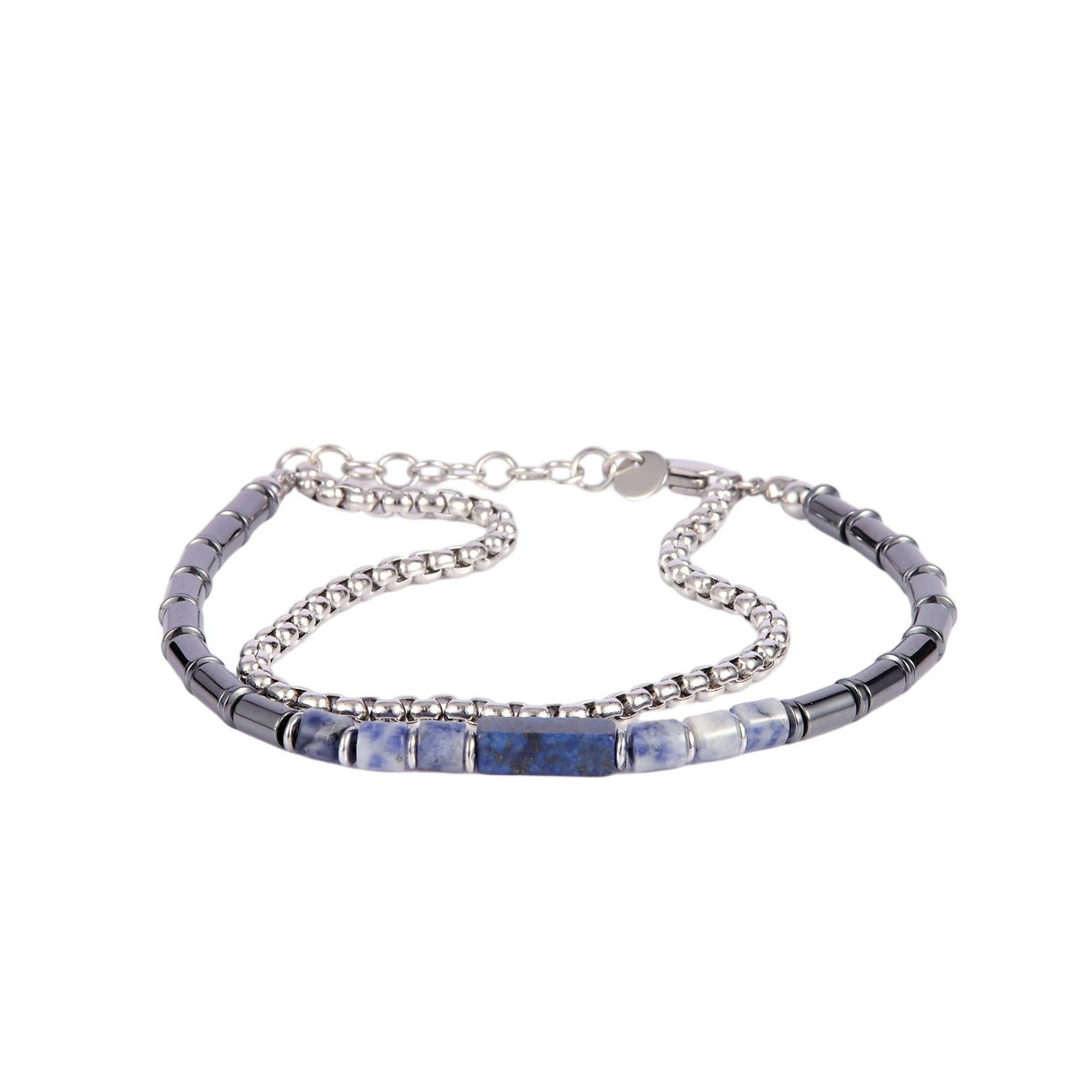 Stainless Steel Silver Tone Multi Strand Layered Bead Bracelets