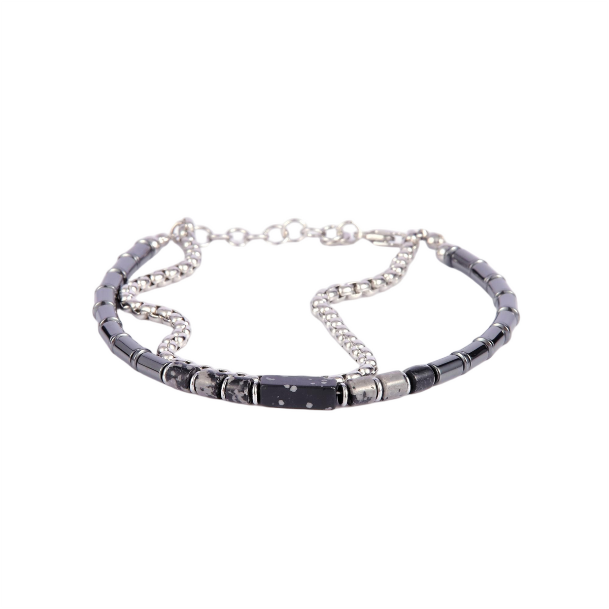 Stainless Steel Silver Tone Multi Strand Layered Bead Bracelets