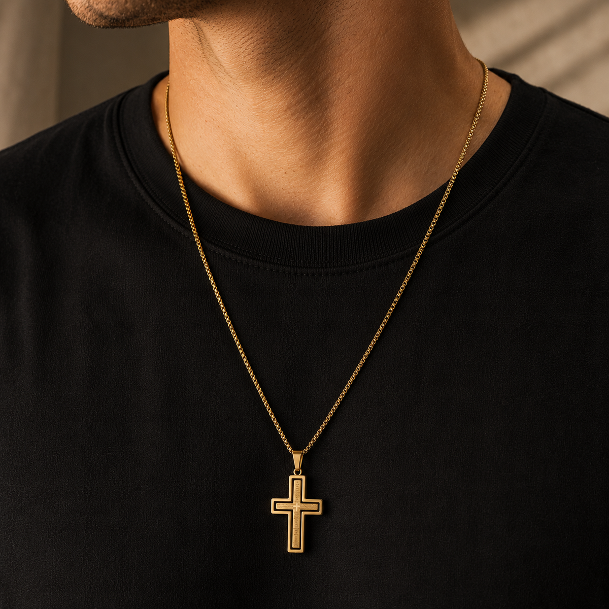 Lords Prayer Rotating Cross Necklace