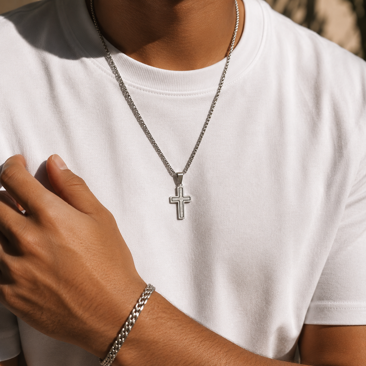 Lords Prayer Rotating Cross Necklace