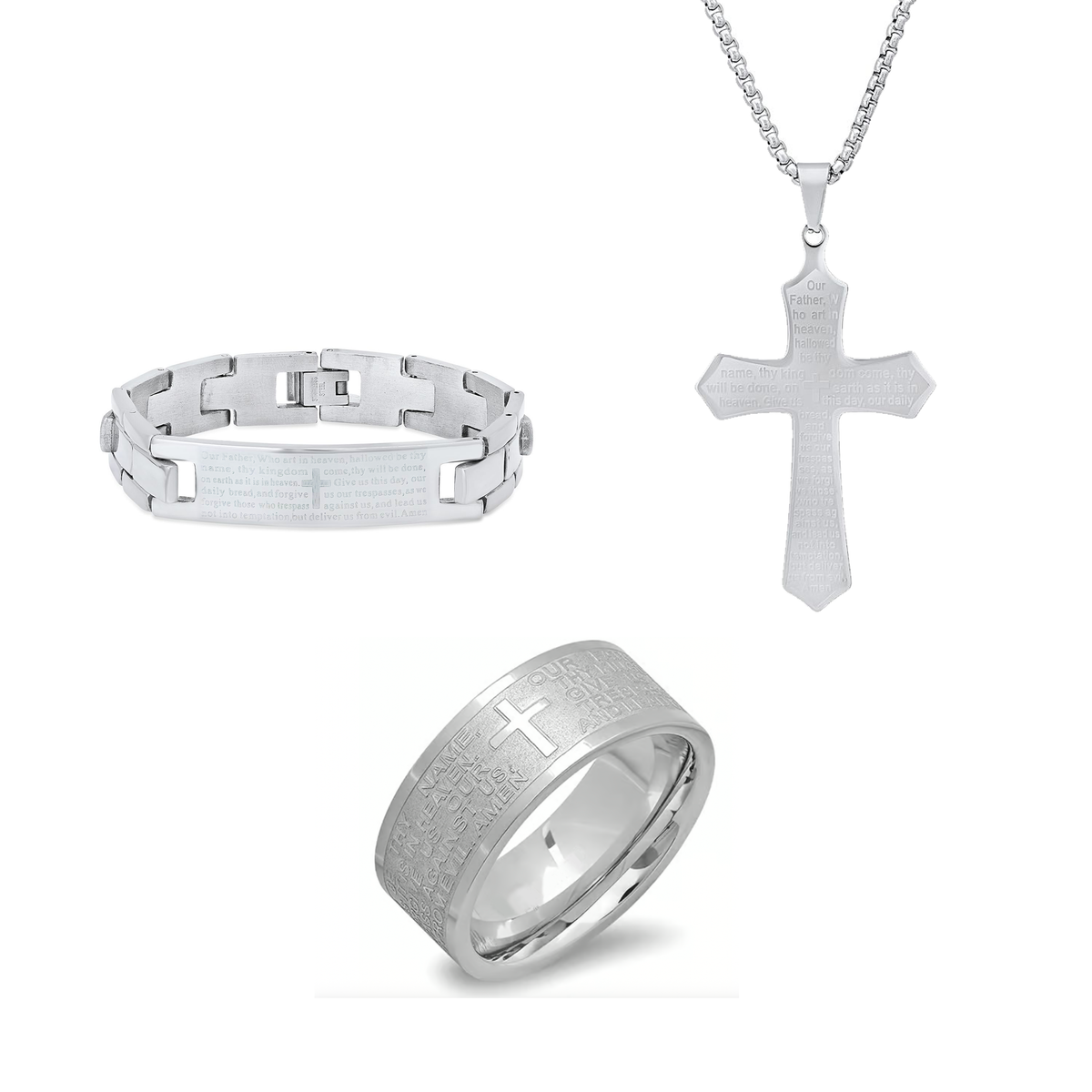 Lords Prayer Faith Jewelry Set for Men