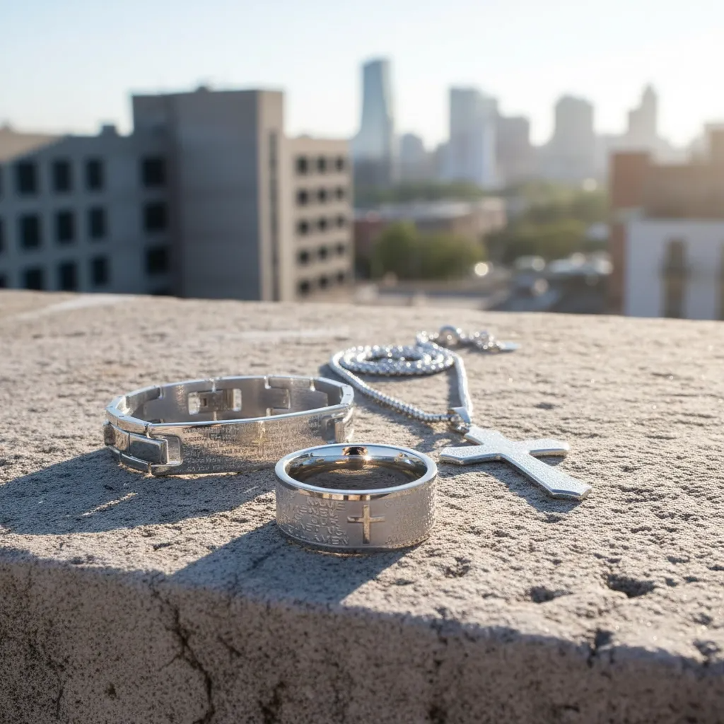 Lords Prayer Faith Jewelry Set for Men