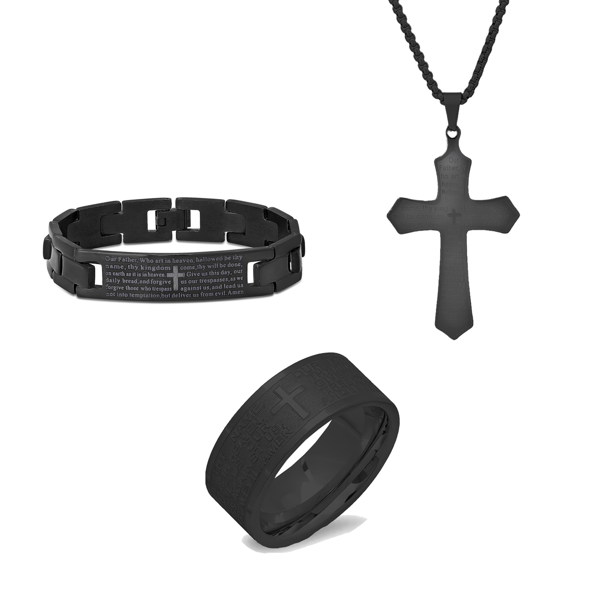 Lords Prayer Faith Jewelry Set for Men