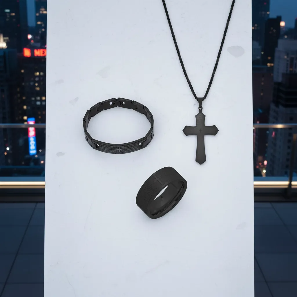Lords Prayer Faith Jewelry Set for Men