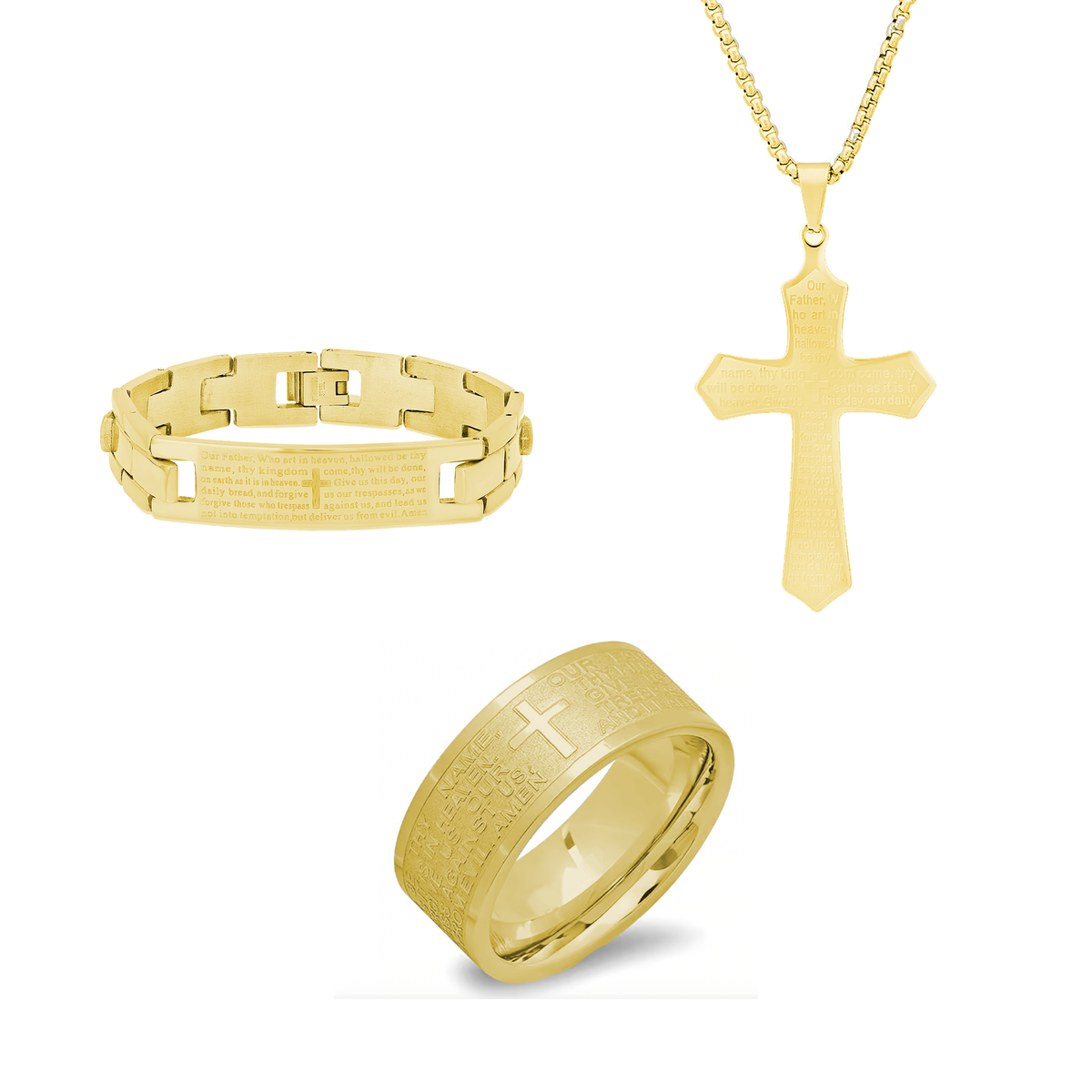 Lords Prayer Faith Jewelry Set for Men