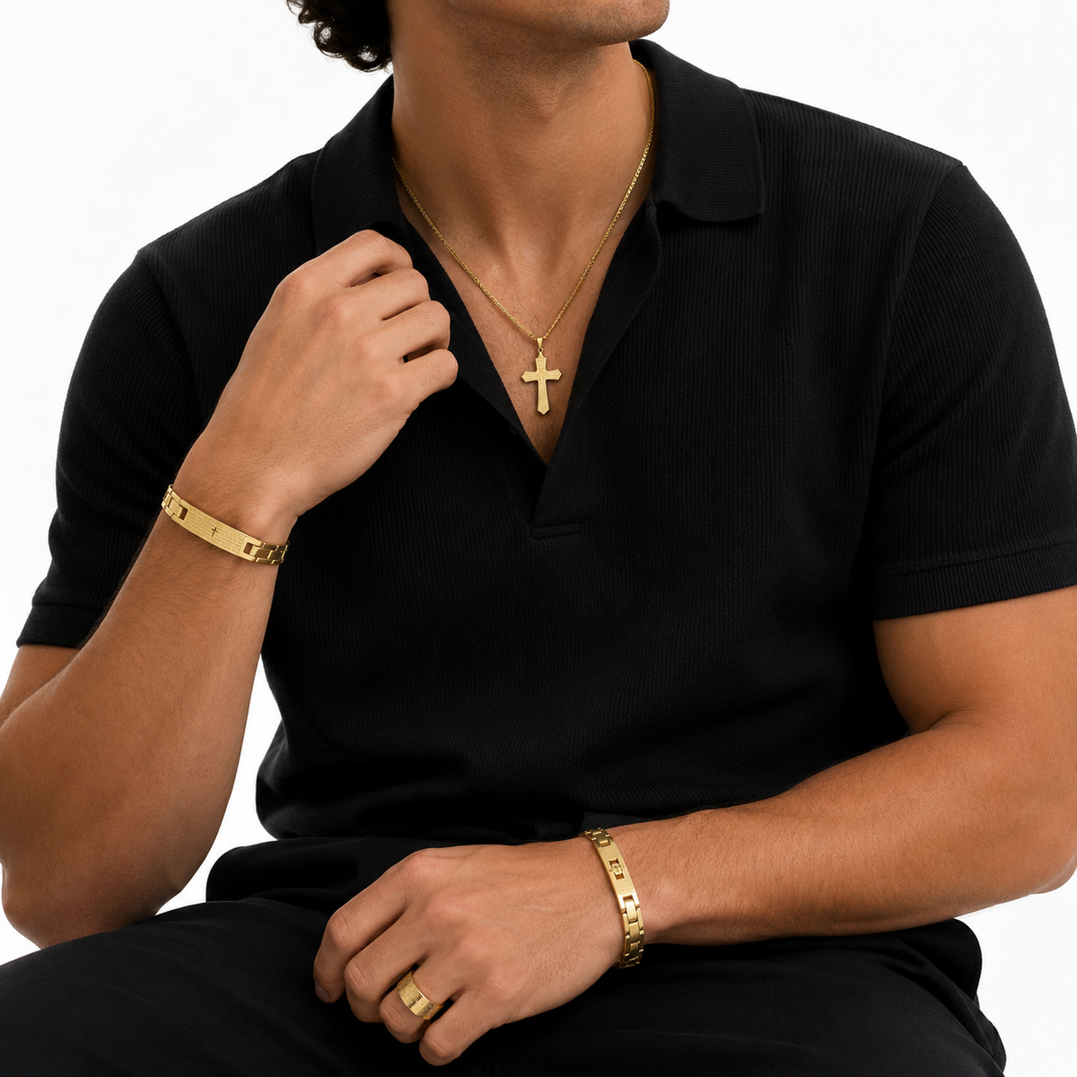 Lords Prayer Faith Jewelry Set for Men
