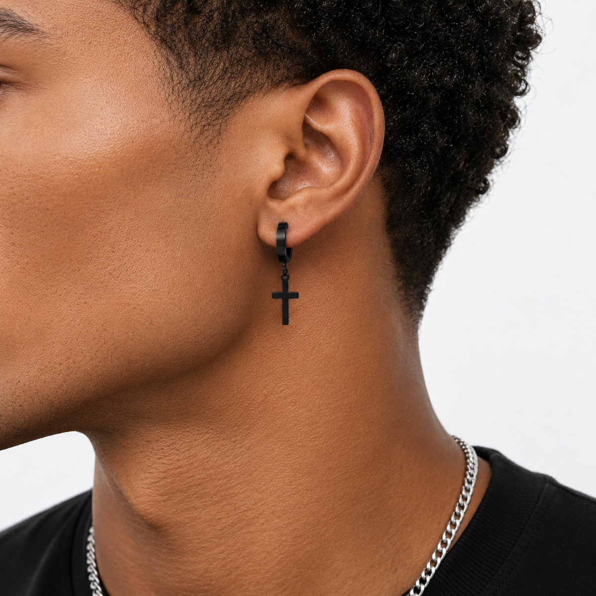 Cross & Stud Earring Set with Round CZ Studs