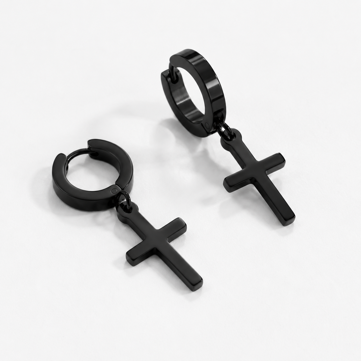 Cross & Stud Earring Set with Round CZ Studs