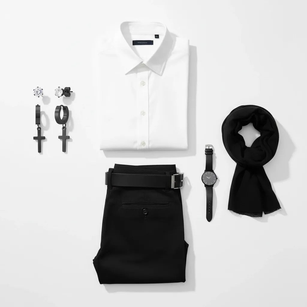 Cross & Stud Earring Set with Round CZ Studs