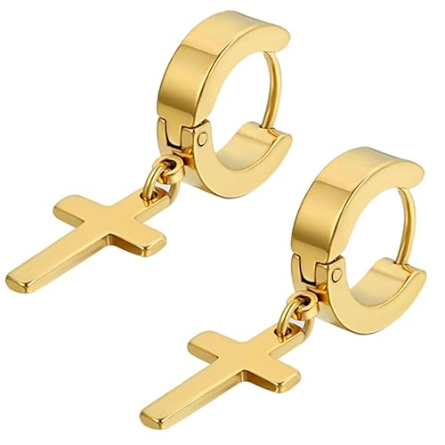 Cross & Stud Earring Set with Round CZ Studs