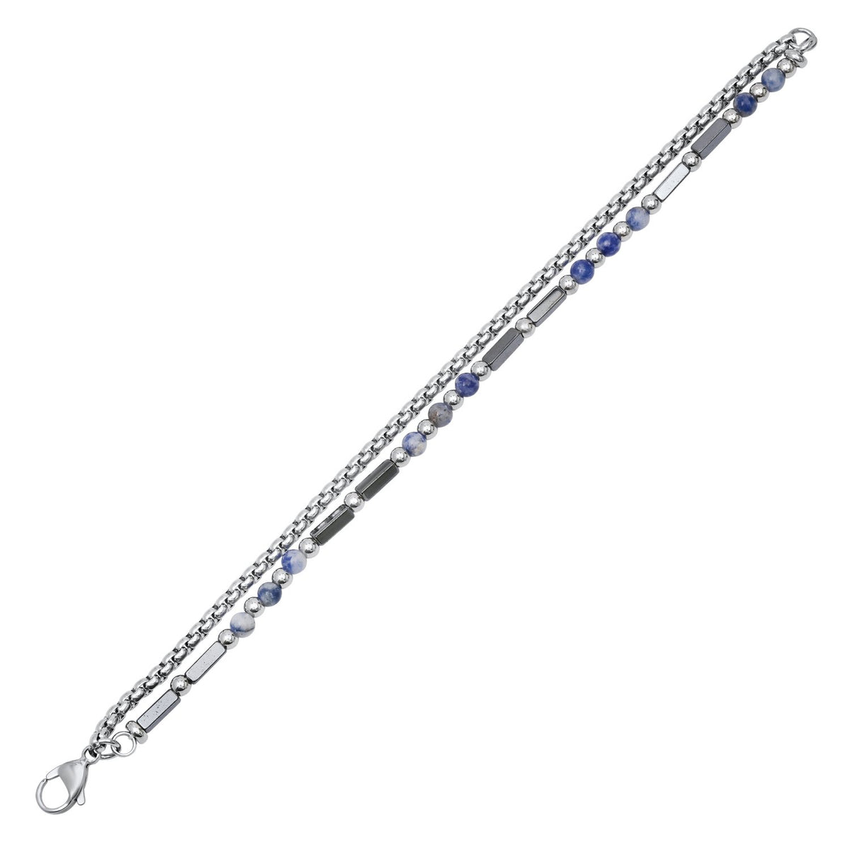 Stainless Steel Stone Chain Bracelet