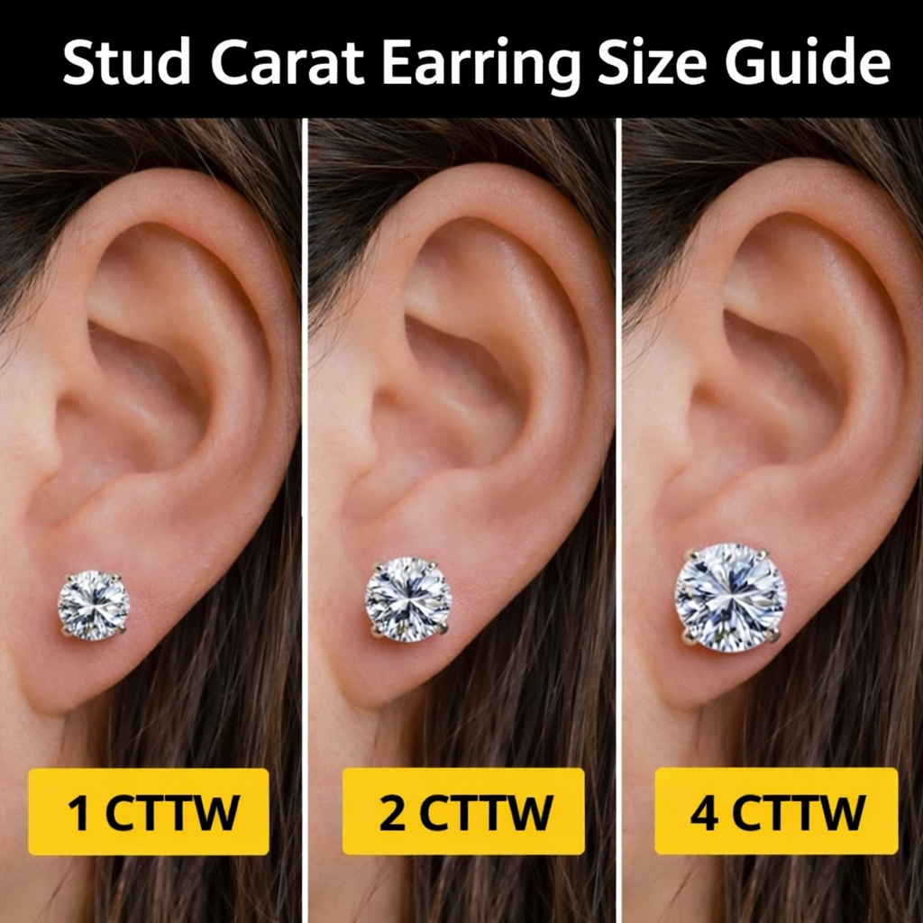 Moissannite Stud Earrings 925 Sterling Silver with GRA Certification