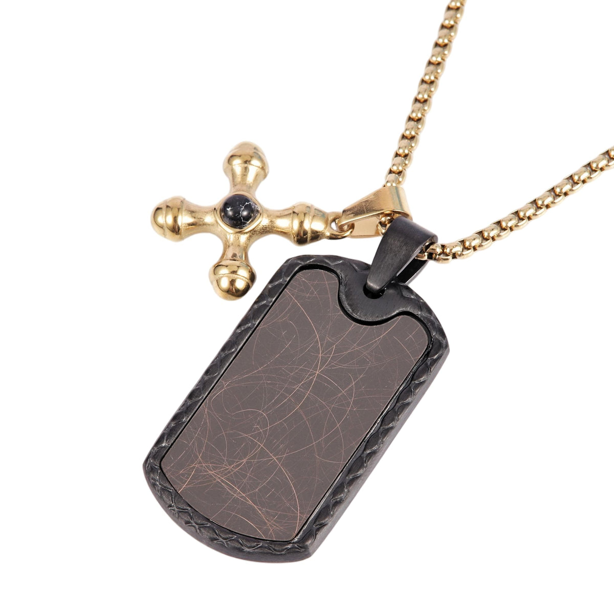 Dogtag With Hanging Cross Necklace