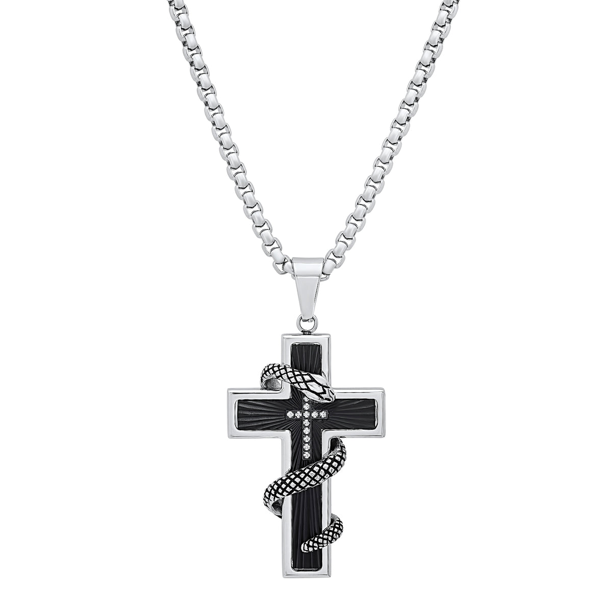 Snake Cross Pendant Necklace