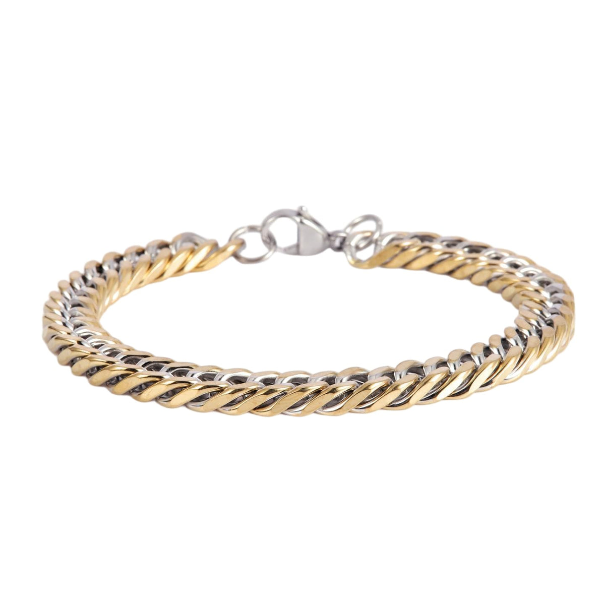 Two-Tone Gold and Steel Franco Bracelet