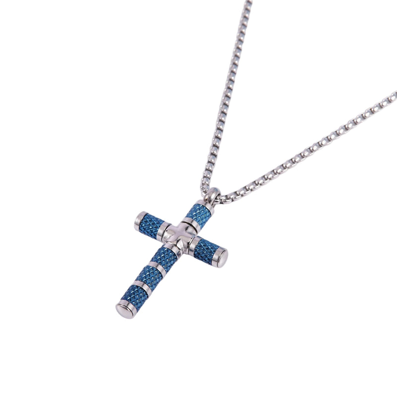 Cobalt Blue Cross Segment Pendant