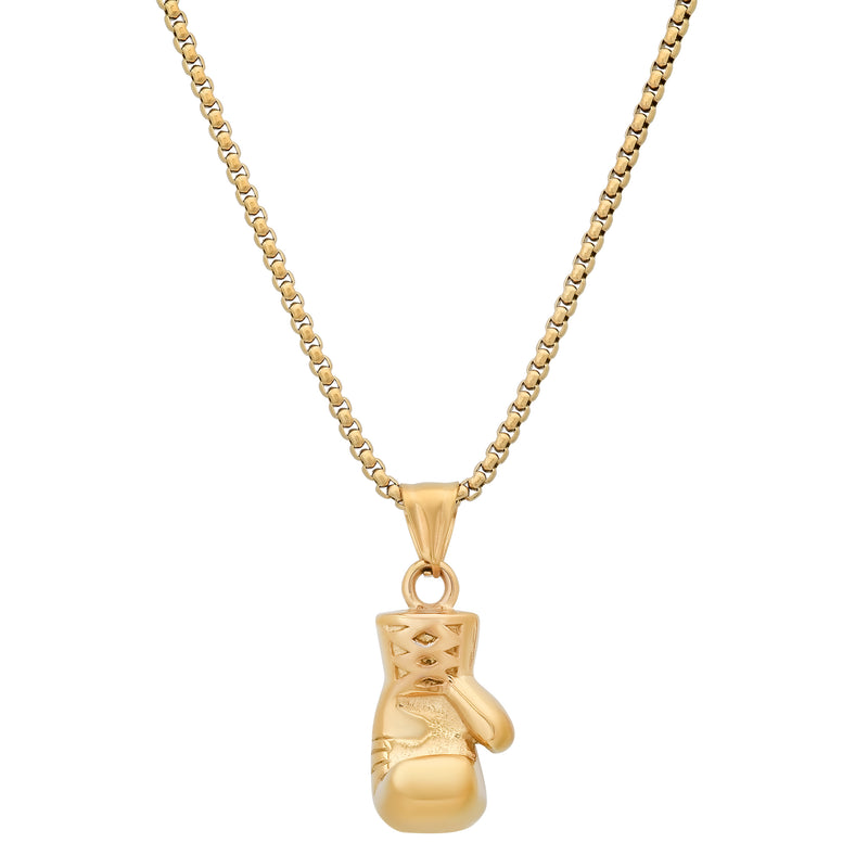 Gold Plated Bozing Glove Pendant Necklace