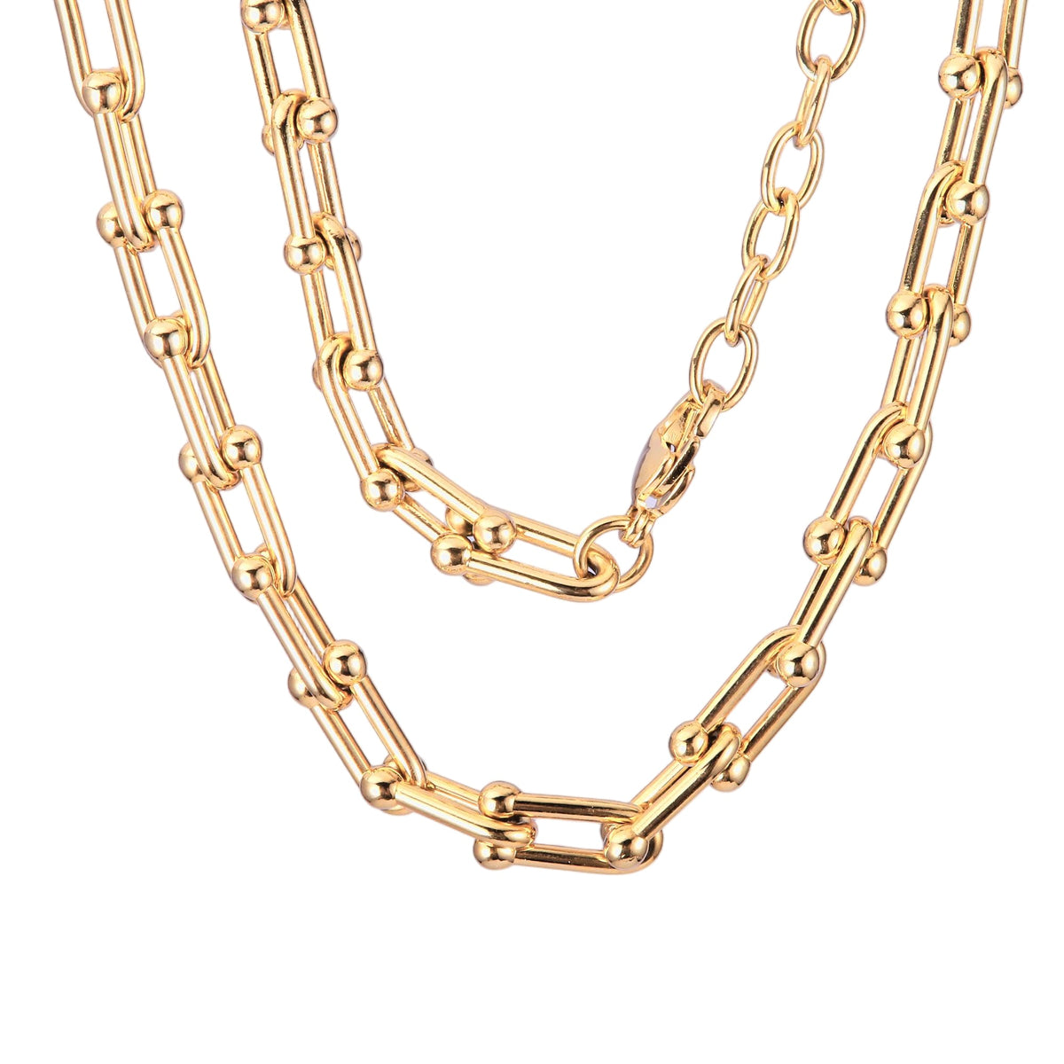 Gold Plated U Link Chain Necklace
