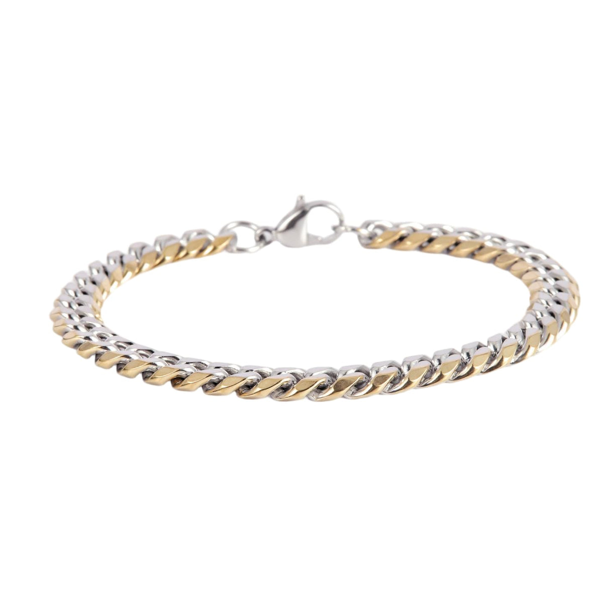 Two-Tone Gold and Steel Franco Bracelet