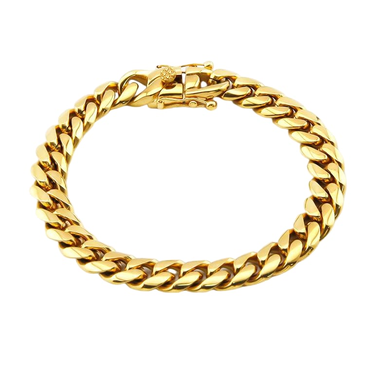 Gold Plated Cuban Safety Clasp Bracelet