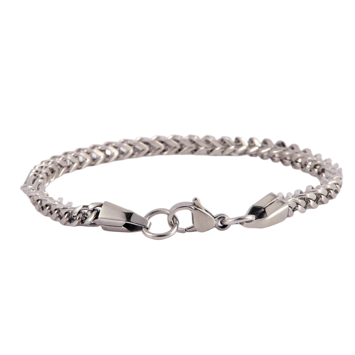 Stainless Steel Silver Tone Franco Chain Bracelet