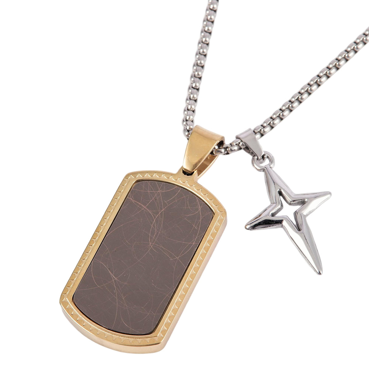 Dogtag With Hollowed Cross Necklace
