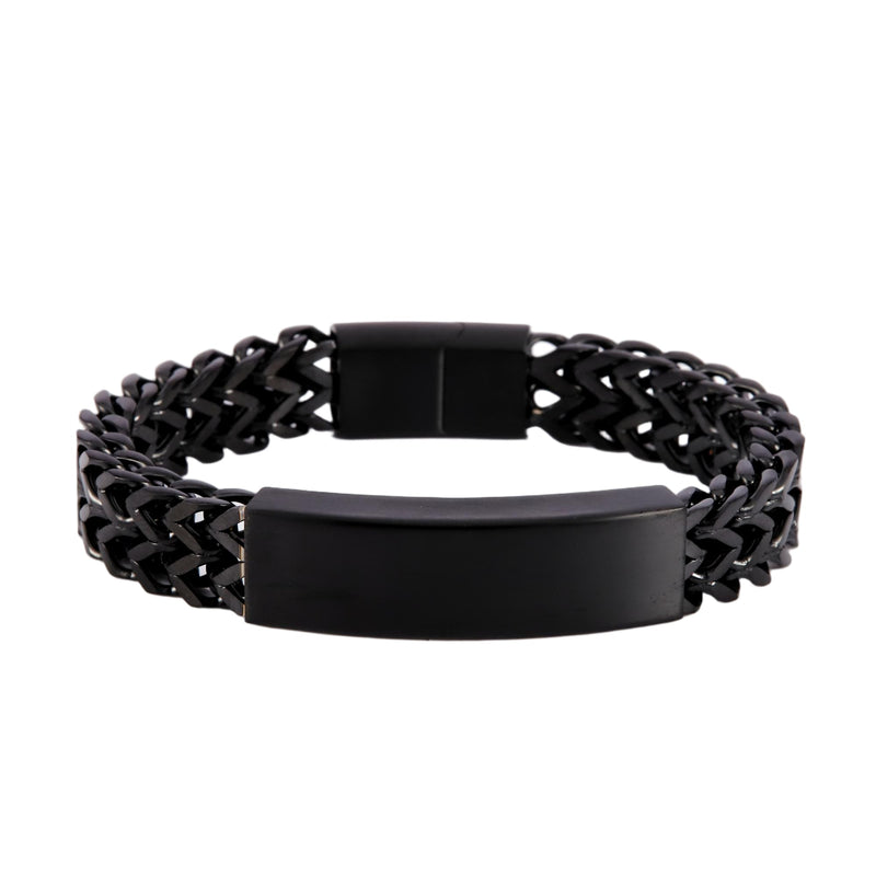 Black Double Franco ID Chain Bracelet