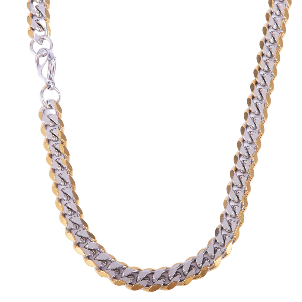 Two-Tone Gold and Steel Cuban Necklace
