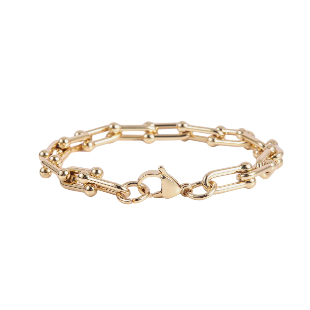 Gold Plated Horseshoe Link Bracelet