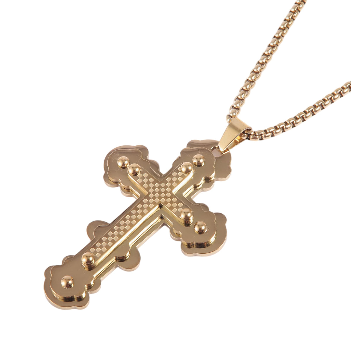 Gold Plated Roman Cross Necklace