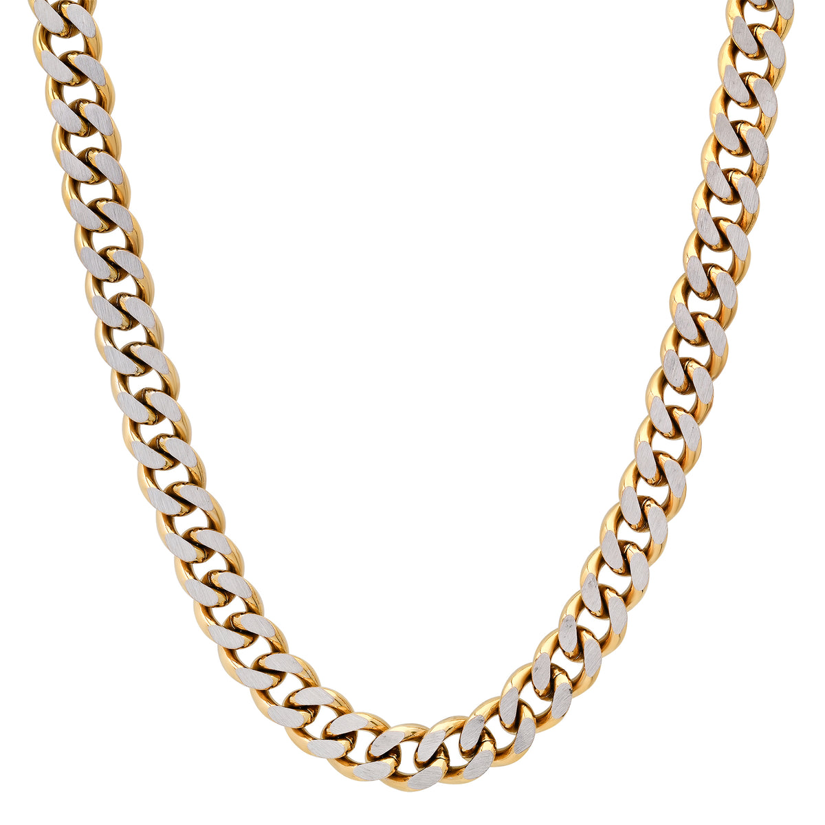 Two-Tone Gold and Steel Cuban Necklace